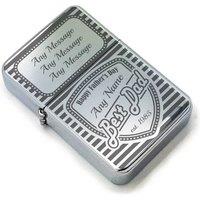 Uniqueful Personalised Engraved Steel Best Dad Shield Design Fathers Day Lighter in Silver | Size: 1 Pack