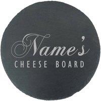 Uniqueful Personalised Name's Cheeseboard Design Round Slate Cheeseboard in Black | Size: 1 Pack