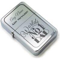 Uniqueful Personalised Engraved Steel Worlds No1 Dad Design Fathers Day Lighter in Silver | Size: 1 Pack