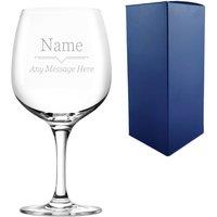 Uniqueful Personalised Spanish Gin Copa Balloon Glass Line Break Name Message in Clear | Size: 1 Pack