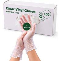 ECONX Clear Vinyl Disposable Gloves Powder & Latex Free Durable Pack of 100 | Size: Medium
