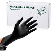 ECONX Black Disposable Nitrile Gloves Powder Free & Latex Free Pack of 100 | Size: Medium