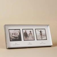 Amore by Juliana Wedding Gift Triple Frame - Engagement, Wedding, Honeymoon in Metallic Silver