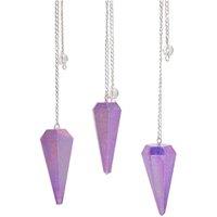 KDMD Aurora Crystal Purple Six-Sided Pendulum - 4cm Meditation