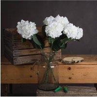 KDMD White Small Head Hydrangea Stem for Elegant Artificial Arrangements
