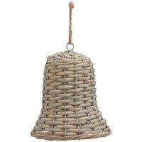 KDMD Noel Collection Large Wicker Bell Decoration for Holiday Decor in Brown