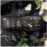 KDMD Poisonous Plants Glasses Case Gothic Skull & Botanical Design in Black