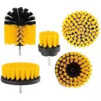 KDMD 5 Pack Drill Attachment Cleaning Brush Set Power Scrub Nylon in Yellow