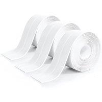 KDMD 3 Rolls Waterproof Self Adhesive Caulk Tape White 38mm PVC