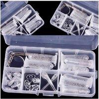 KDMD Eyeglasses Sunglasses Repair Kit Screws Nuts Pads Tool Set in Silver