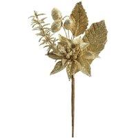 KDMD Flower & Berry Pick - Gold 21cm 6 Pack