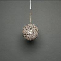 KDMD Champagne Glitter Bauble 8cm 3 Pack in Grey