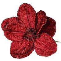 KDMD Burgundy Velvet Magnolia with Glitter Edge Dia20cm 3 Pack