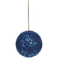 KDMD Royal Blue Glitter Bauble Dia10cm 2 Pack