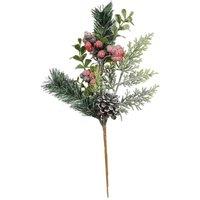 KDMD FoliageRed Berry & Cone Pick H38cm 2 Pack in Red
