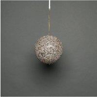 KDMD Champagne Glitter Bauble 10cm 2 Pack in Grey