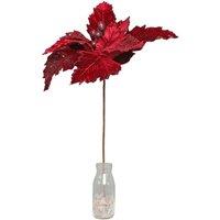 KDMD Large Velvet Burgundy Poinsettia Pick 2 Pack