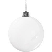 KDMD White Shiny Shatterproof Bauble x1 15cm