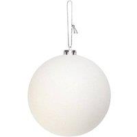 KDMD White Glitter Shatterproof Bauble x1 15cm