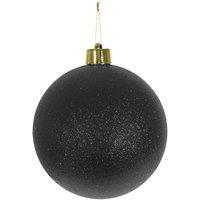 KDMD Black Glitter Shatterproof Bauble 20cm