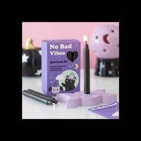 KDMD No Bad Vibes Spell Candle Kit - 12 Candles & Wooden Holder in Black