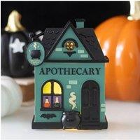 KDMD Apothecary Shop LED Light Up Halloween Decoration - Resin Potion Shop in Green
