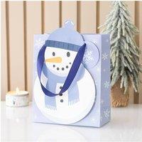 KDMD Snowman Shaped Paper Gift Bag - Novelty Christmas Gift Bag in Light Blue