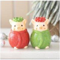 KDMD Pigs in Blankets Salt & Pepper Shakers - Set of 2 Ceramic Shakers