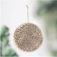 KDMD Bronze Effect Leaping Hare Terracotta Plaque - Wall Art