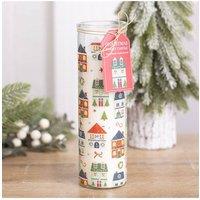 KDMD Christmas Street Gingerbread Cookie Tube Candle - Festive Glass Candle
