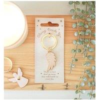 KDMD Angel Wing Keyring - Metallic Gold Angel Keepsake Charm