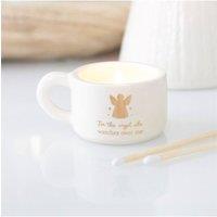 KDMD For the Angel Who Watches Over Me Tealight Holder - Ceramic Keepsake in Off-White