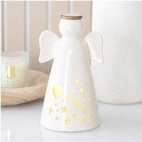KDMD Small LED Light Up Angel Decoration - Cut-Out Angel in White
