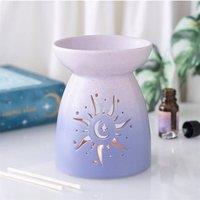 KDMD Purple Sun Cut Out Ceramic Oil Burner - Pastel Skies Celestial Warmer