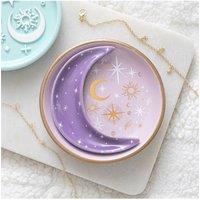 KDMD Purple Moon Stacking Trinket Dishes - Two Piece Celestial Ceramic Set