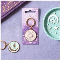 KDMD Purple Sun Keyring - 5.5cm Pastel Celestial Metal Bag Charm