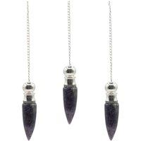 KDMD Secret Cavity Amethyst Pendulum - Silver Plated Divination Pendulum in Purple