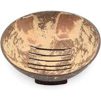 KDMD Natural Coconut Soap Dish Round - 11cm Bathroom Accessory in Brown