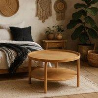 Wyld Haus Bermudas Natural Oak Round Coffee Table with Lower Shelf
