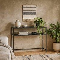 Wyld Haus El Paso Console Table Black Ash Laminate Top Matt Black Steel Base