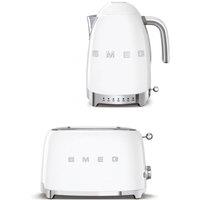 Smeg TSF01 & KLF04 2-Slice Toaster & 1.7L Kettle Set in White
