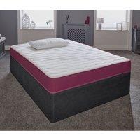 eXtreme Comfort Ltd Cooltouch Colours White Wave Hybrid Memory Foam & Pinna-Coil Innerspring Mattress With Purple Border | Size: Double
