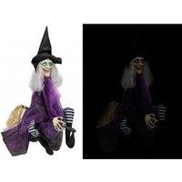 KDMD Hanging Witch with Kicking Legs 36 Inch in Purple