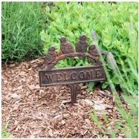 KDMD Welcome Sign with Spike Wall Art in Brown