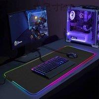 Havendro 90x40cm Gaming Mouse Mat With LED Anti Slip Desk Pad in Black | Size: 90x40 cm