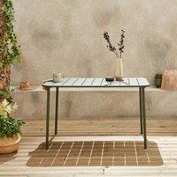 sweeek Metal garden table for 4 people in Khaki