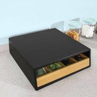 SoBuy Coffee Capsule Holder - Bamboo Tray & Black Finish