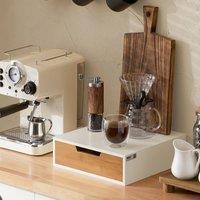 SoBuy Coffee Capsule Drawer - Bamboo Interior in White
