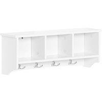 SoBuy Wall-Mounted Coat Rack with Shelf - White - Modern | Size: 0.6m2