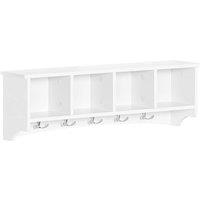 SoBuy Wall-Mounted Coat Rack with Shelf - White - Modern